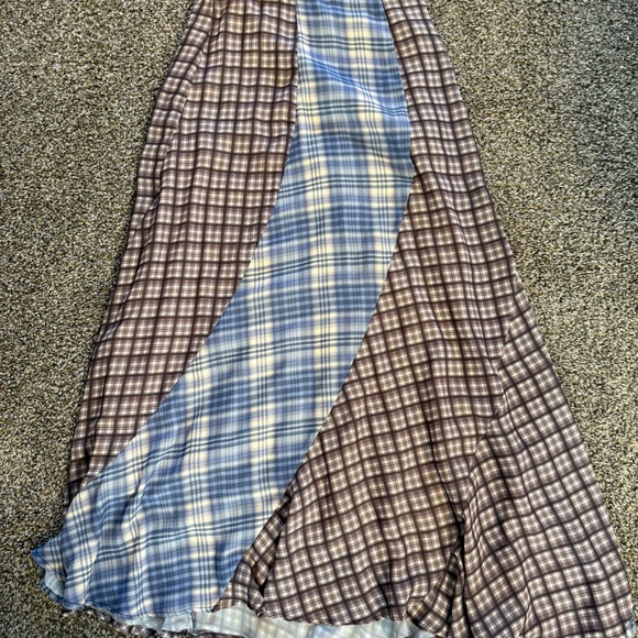 Urban Outfitters Blue and Brown Plaid A-Line Skirt - Picture 6 of 6